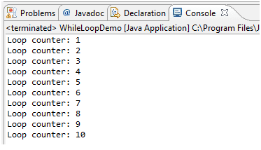 Java While Loop W3resource