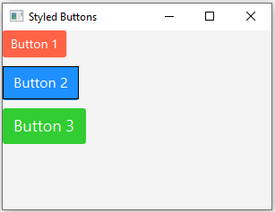 JavaFx: JavaFX Application with multiple styled buttons.