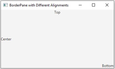 JavaFx: JavaFX BorderPane different alignments