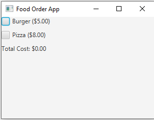 JavaFx: JavaFX Food ordering application.