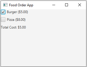 JavaFx: JavaFX Food ordering application.