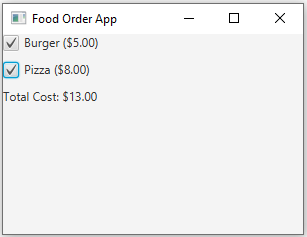 JavaFx: JavaFX Food ordering application.