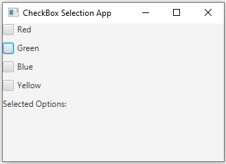 JavaFx: JavaFX CheckBox selection.