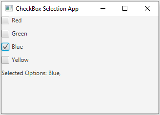 JavaFx: JavaFX CheckBox selection.