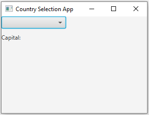 JavaFx: JavaFX Country selection application