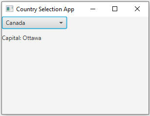 JavaFx: JavaFX Country selection application