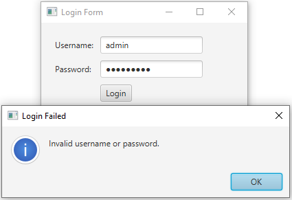 JavaFx: JavaFX Login form application.