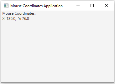 JavaFx: JavaFX Mouse coordinates application.