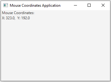 JavaFx: JavaFX Mouse coordinates application.