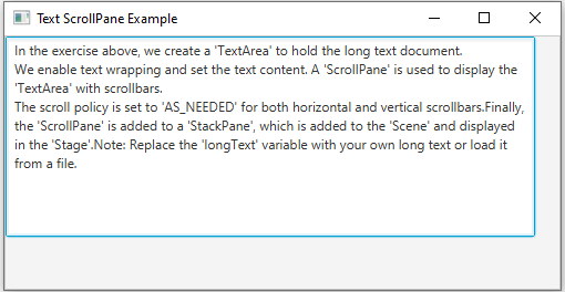 JavaFx: JavaFX Text scroll with ScrollPane