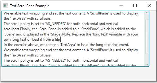 JavaFx: JavaFX Text scroll with ScrollPane