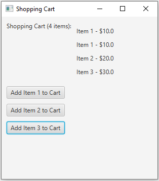 JavaFx: JavaFX shopping cart application.