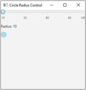 JavaFx: JavaFX Circle radius control application.