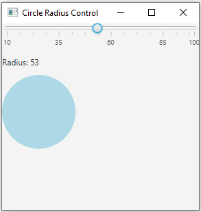 JavaFx: JavaFX Circle radius control application.