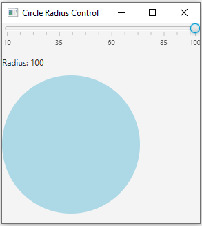 JavaFx: JavaFX Circle radius control application.