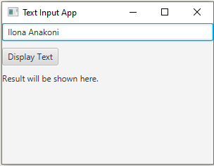 JavaFx: Text input and display in JavaFX