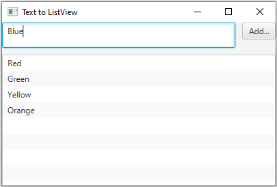 JavaFx: JavaFX TextArea to ListView example.