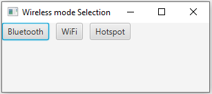 JavaFx: JavaFX wireless mode selection application.