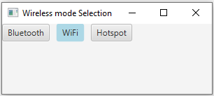 JavaFx: JavaFX wireless mode selection application.