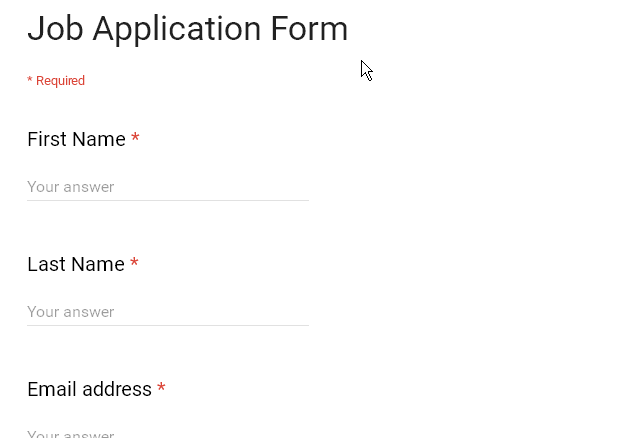 Job Application Form