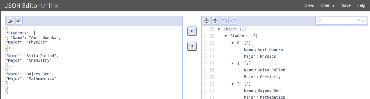 josn online editor tree