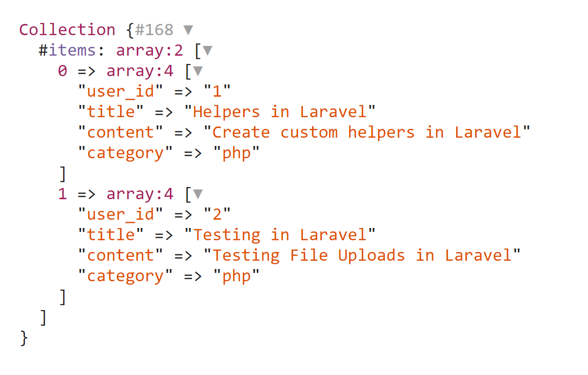 Laravel Dump Response