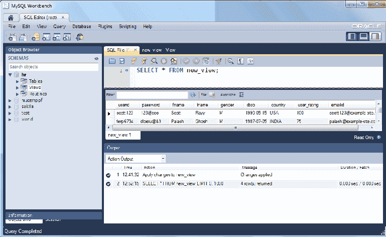 mysql 5.6 workbench run view