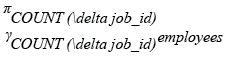 Relational Algebra Expression: Aggregate Function: List the number of jobs available in the employees table.