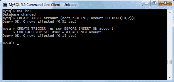 mysql create trigge in command line