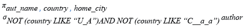 Relational Algebra Expression: MySQL NOT LIKE operator with ( _ ) underscore.