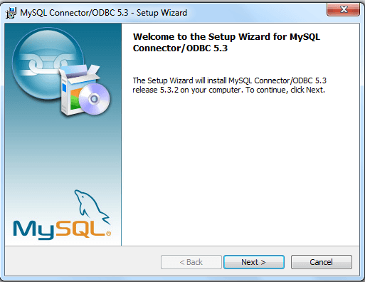 mysql odbc install step1