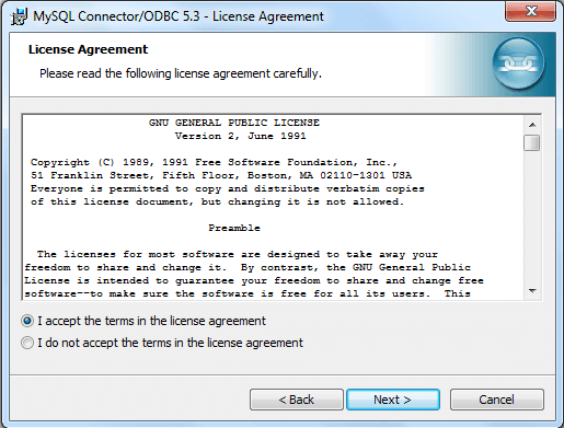 mysql odbc install step3