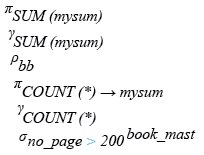 Relational Algebra Expression: MySQL SUM() function with COUNT() function and variables.