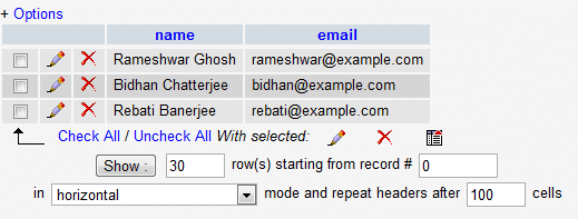 DEMO MySQL TABLE 