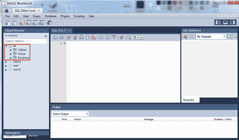 mysql 5.6 workbench select database