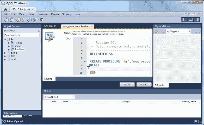 mysq l5.6 workbench write precedure