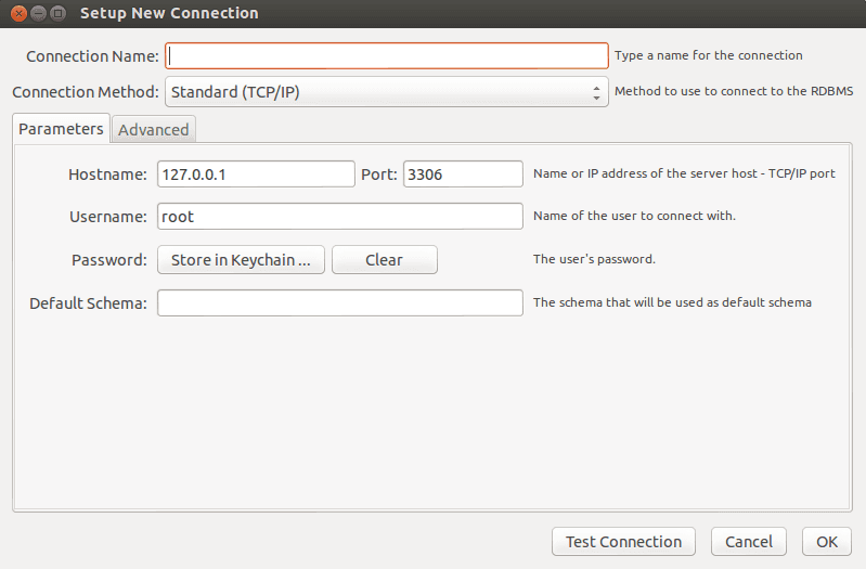 MySQL Workbench New Connection Step 2