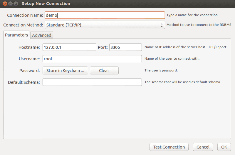 MySQL Workbench New Connection Step 3