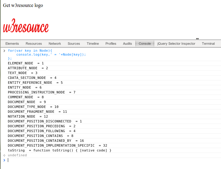 Node Types and their numeric values