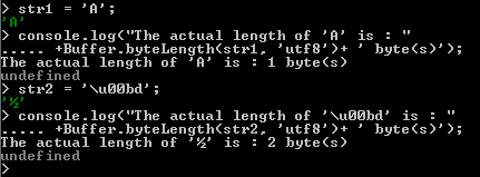 nodejs actual string length