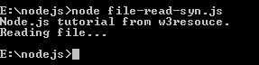 nodejs synchronously reading a file