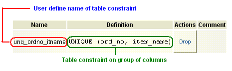 postgresql unique constraint as table constraint or group of columns data dictionary