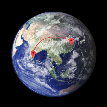 PHP Math Exercises: Get the distance between two points on the earth