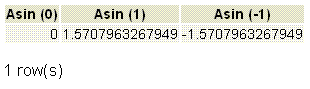 PostgreSQL asin() function