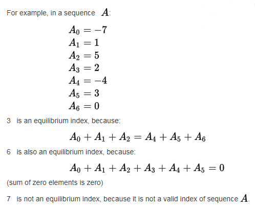 Python: Find equilibrium index from a given array.