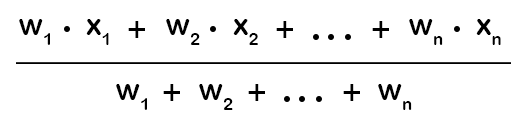 Python List: Find the weighted average of two or more numbers.