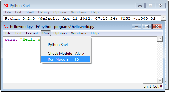 python idle run