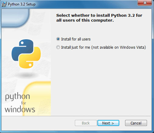 python install windows step 1