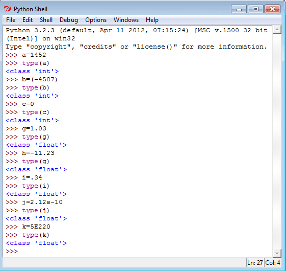 Python integer float example