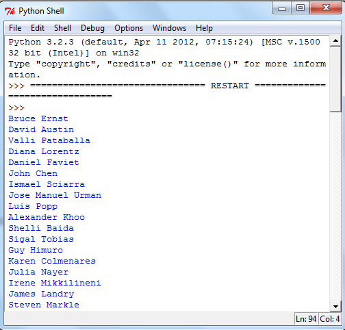 python 3.2  mysq 5.6 query output